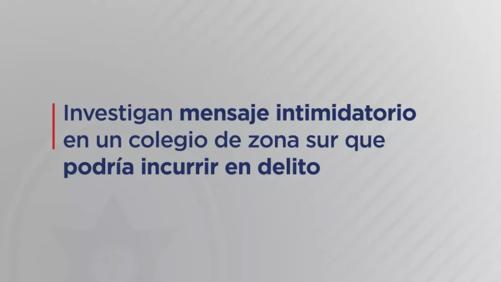 ALERTA!!! Investigan amenaza en un colegio de Salta